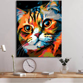 Scottish Fold Cat Painting by Numbers | Colorful art in the Picasso style